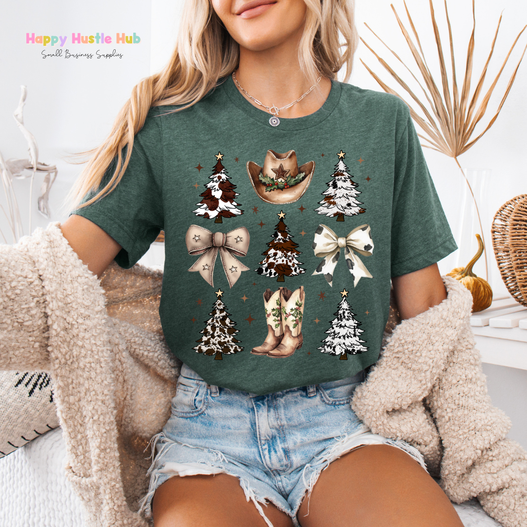 Western Christmas Collage DTF Transfer