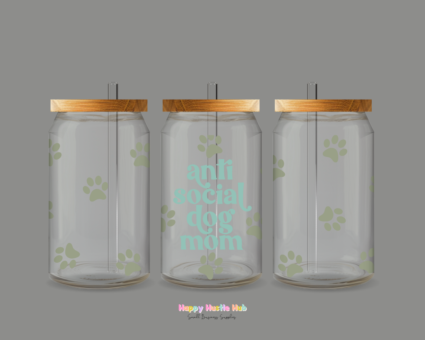 Anti-Social Dog Mom UV DTF Cup Wrap