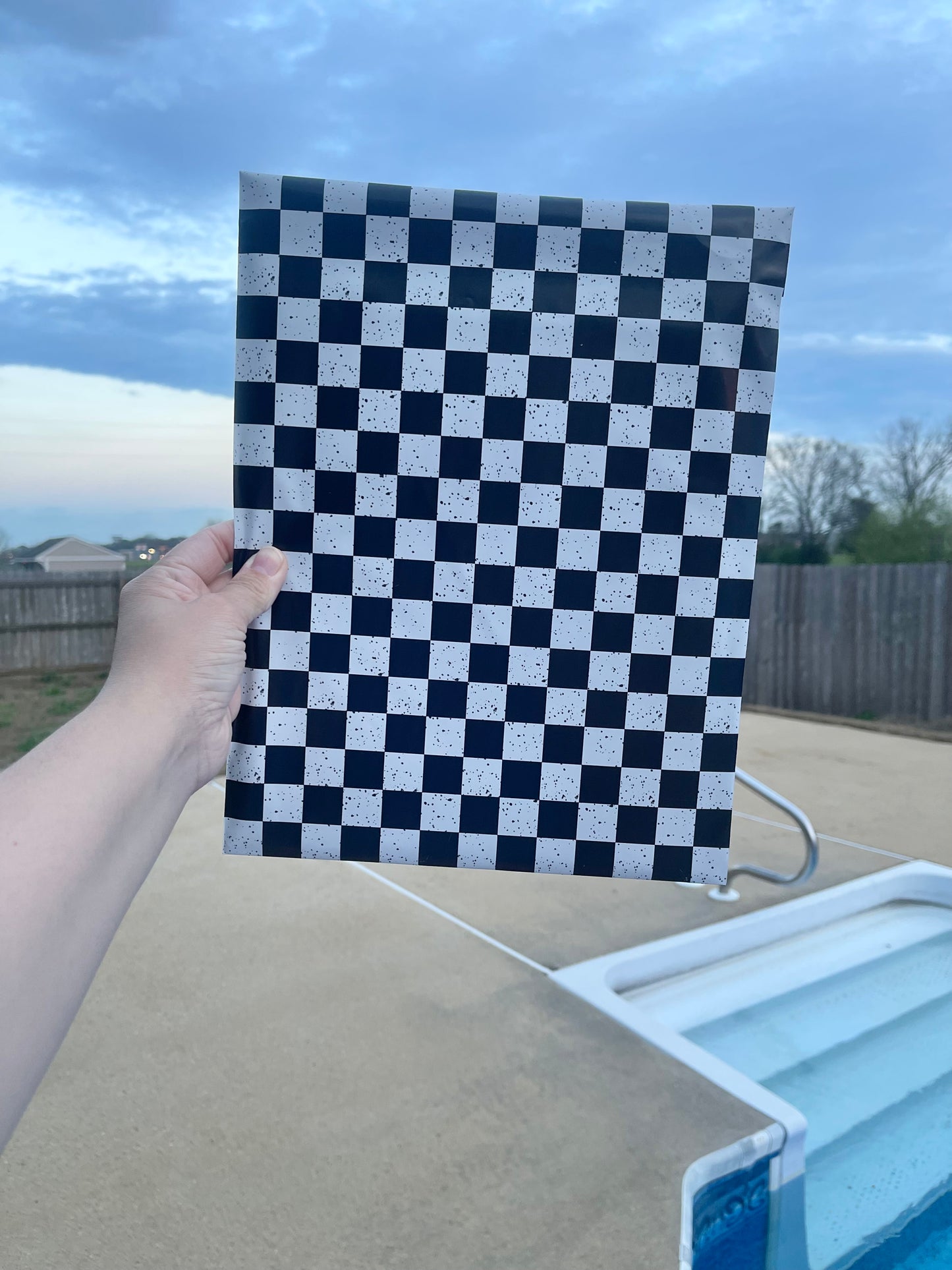 Checkered Splat 10x13 Poly Mailer