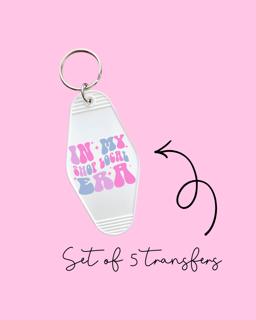 In My Shop Local Era – Motel Keychain UV DTF Transfers (Pack of 5)