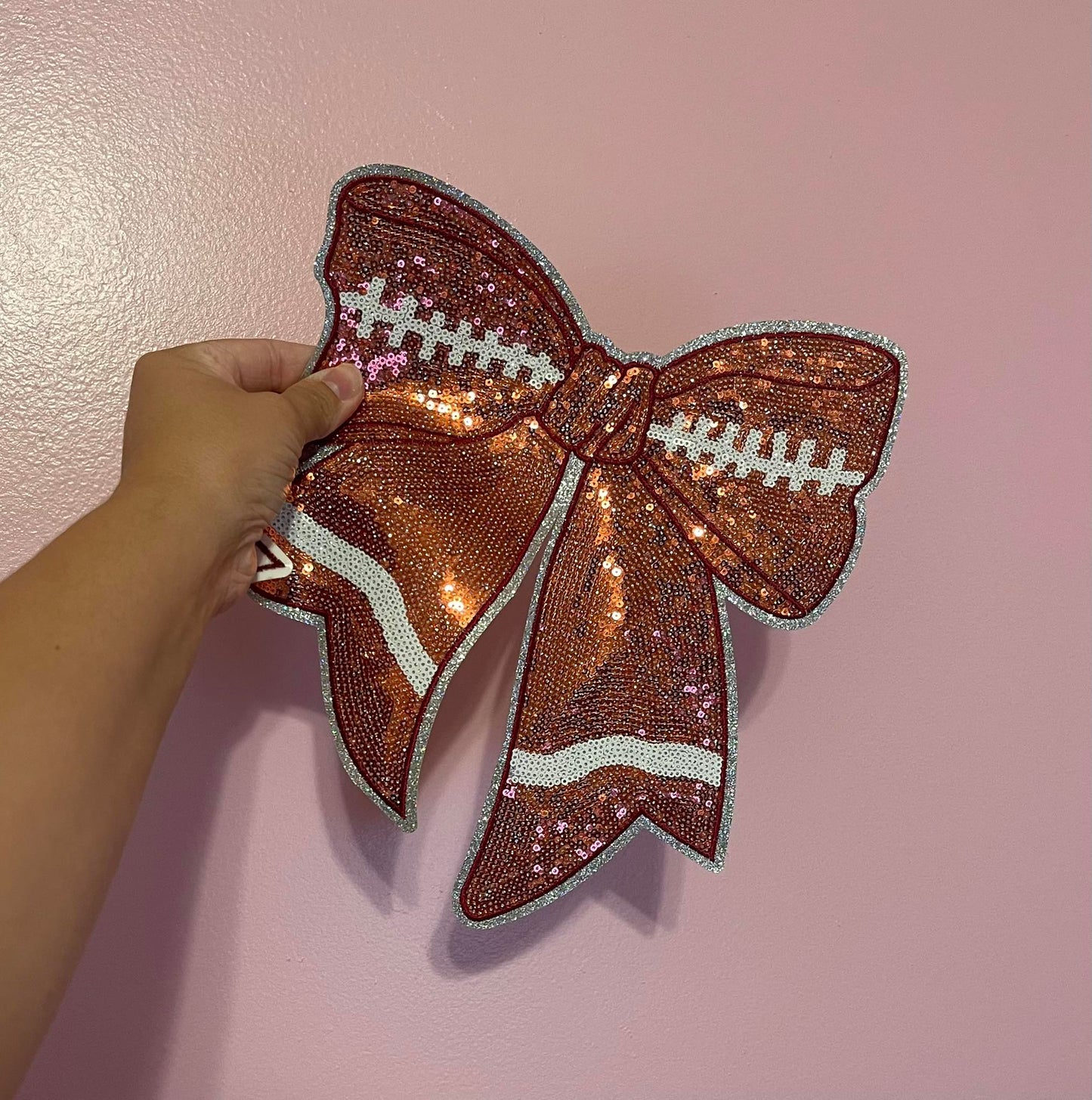 Football Bow Chenille Patch