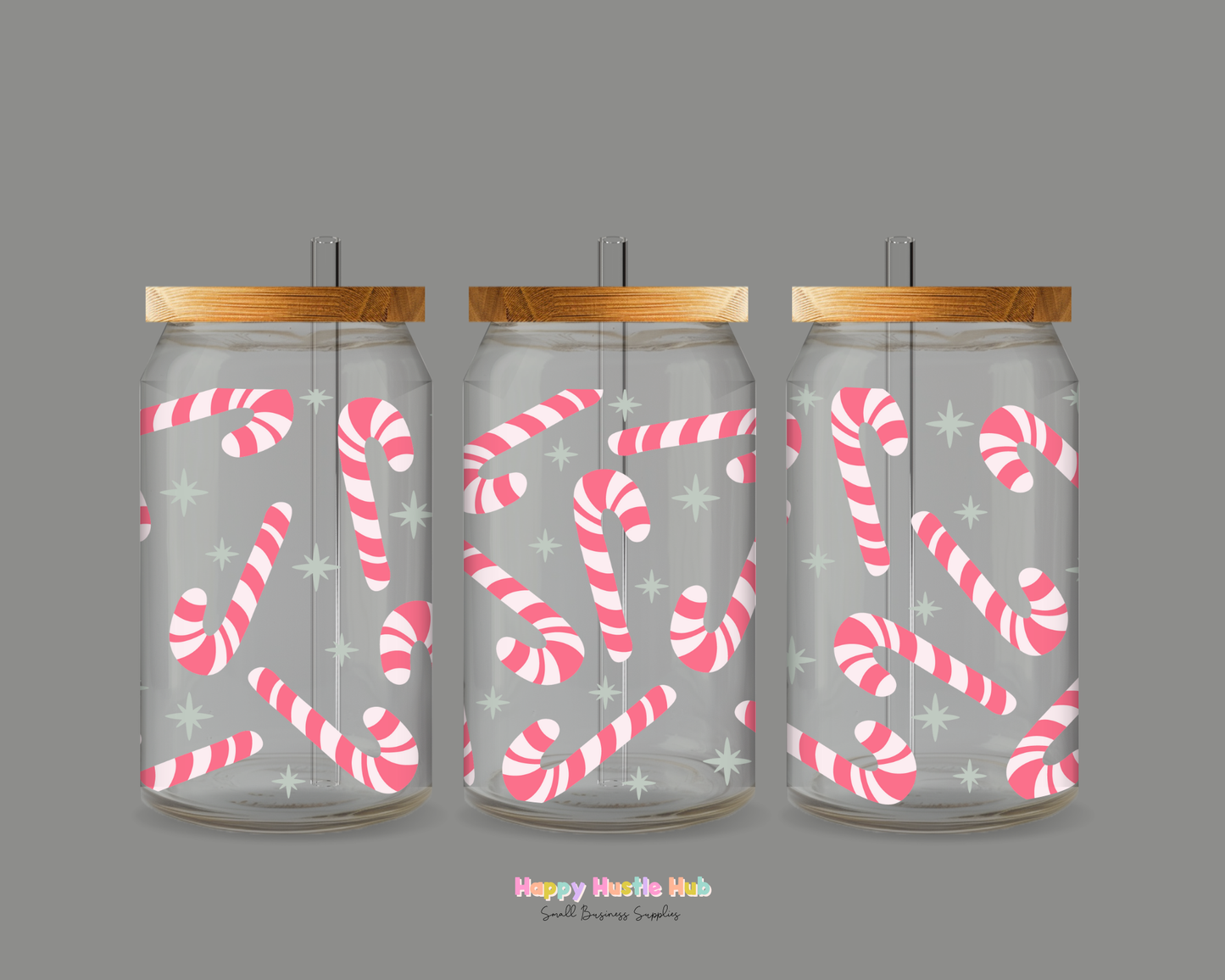 Candy Canes UV DTF Wrap