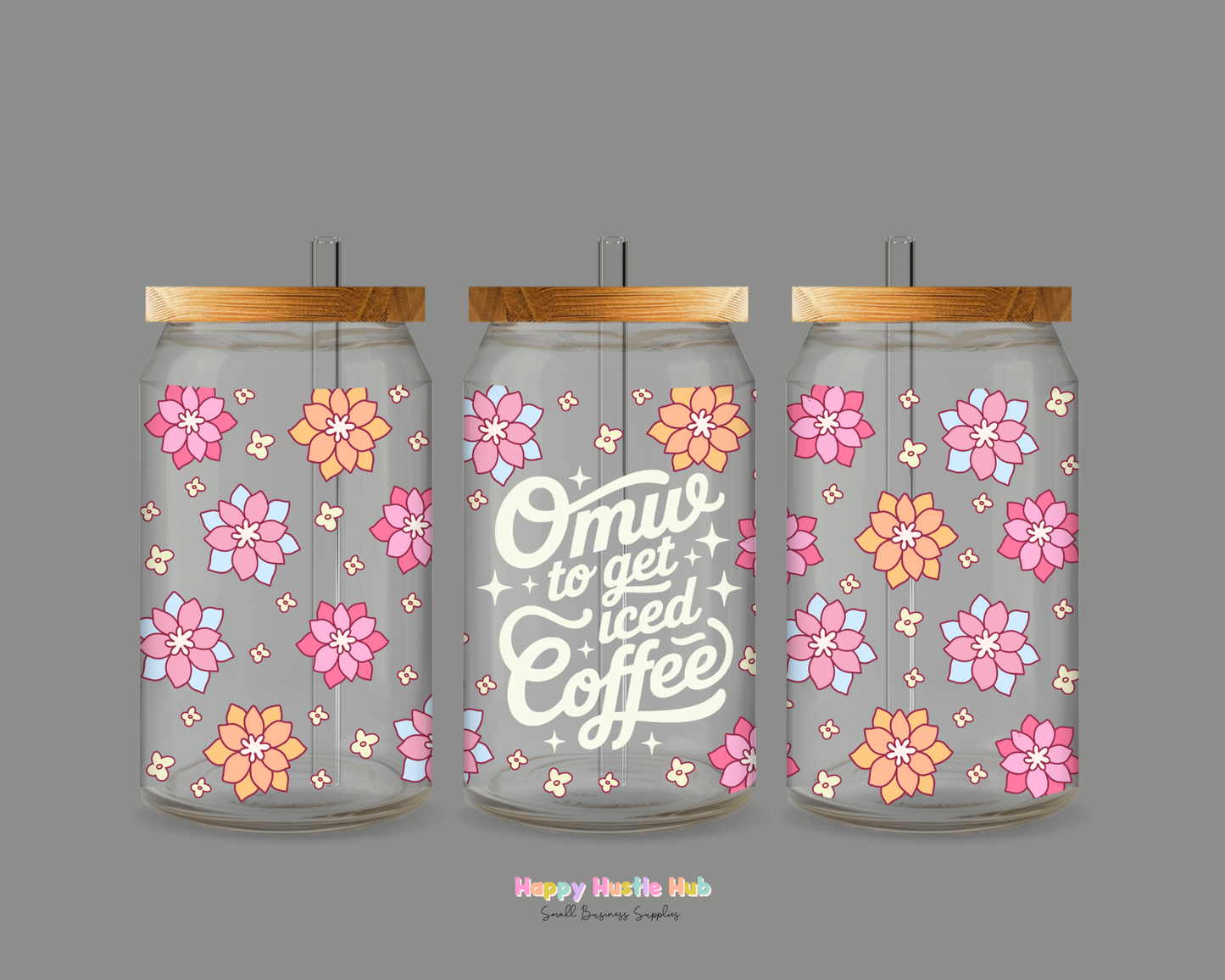 OMW To Get Iced Coffee UV DTF Wrap