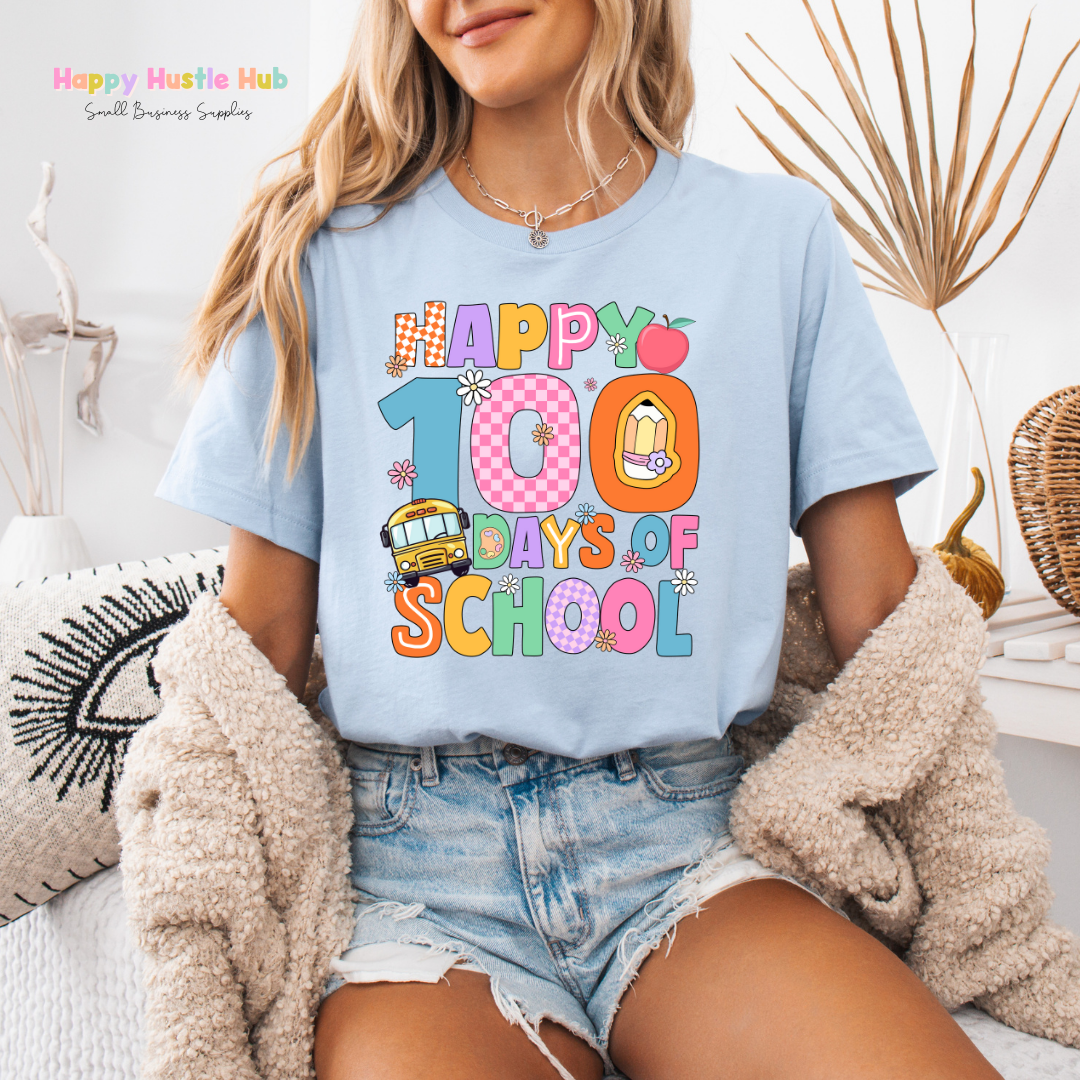 Checkered 100 Days Of School DTF Transfer