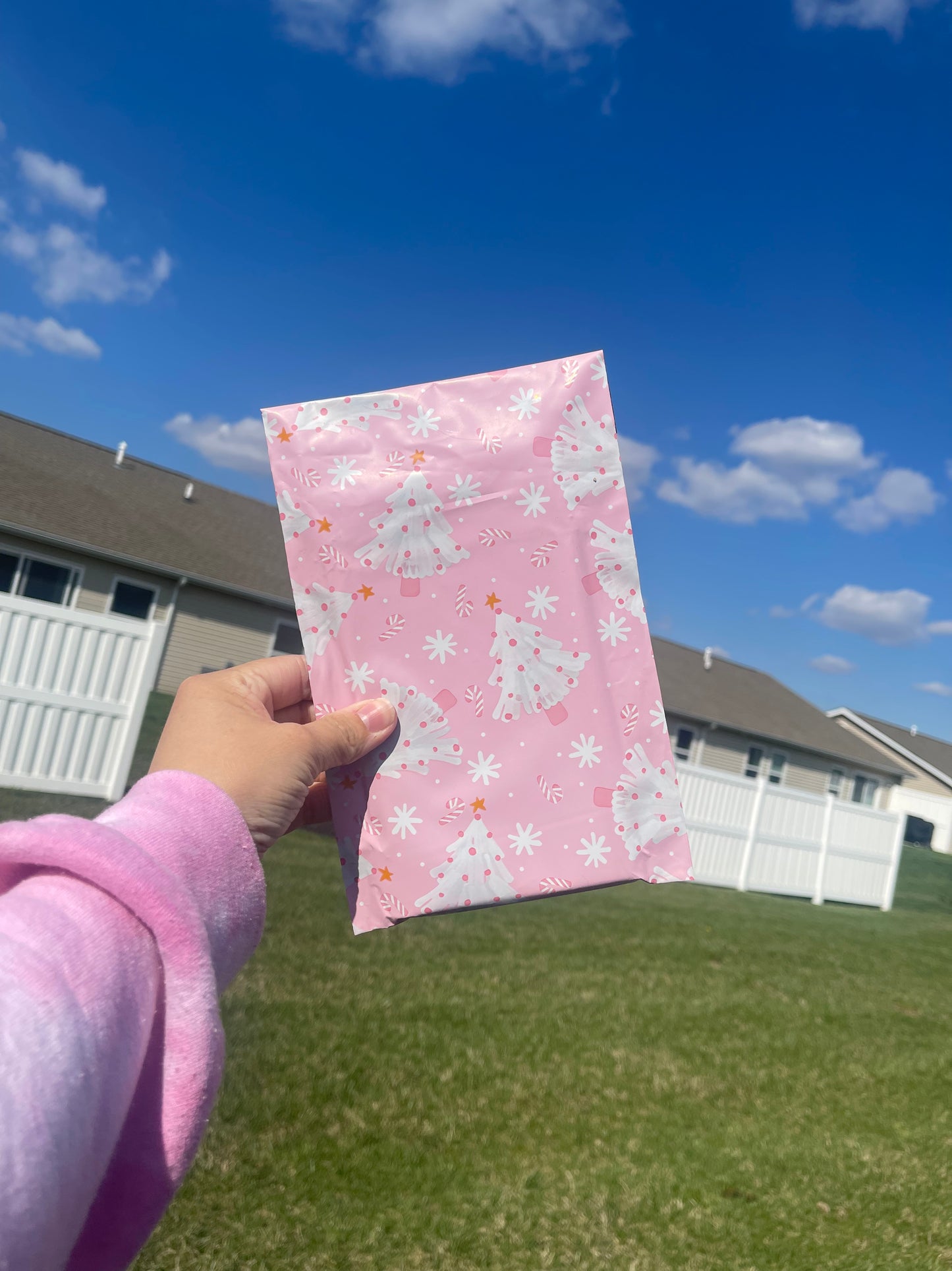 6x9 Pink Christmas Poly Mailer