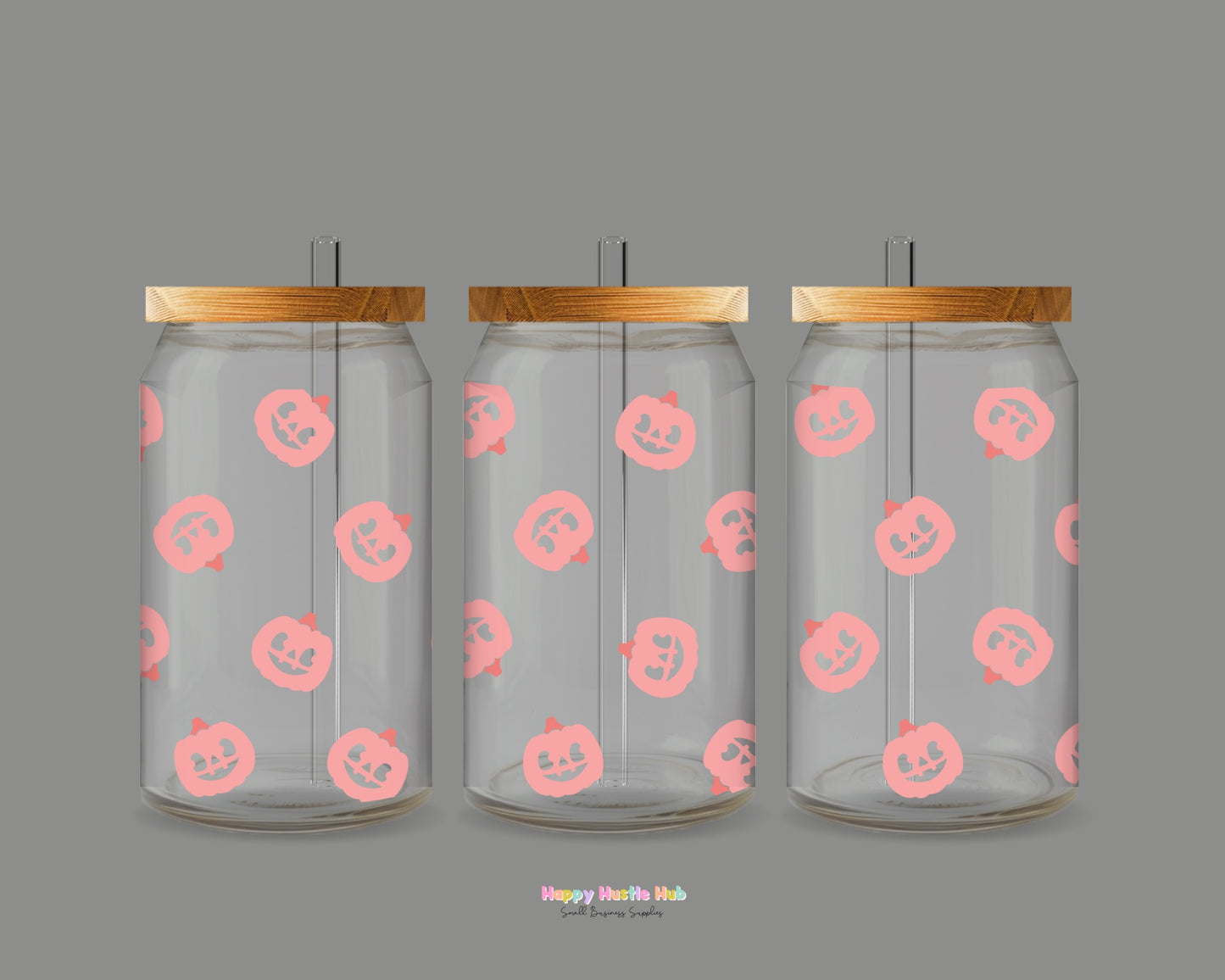 Pink Pumpkins UV DTF Wrap