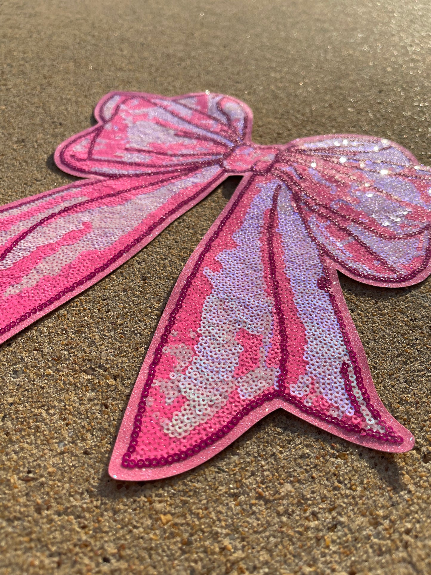 Pink Bow Chenille Patch