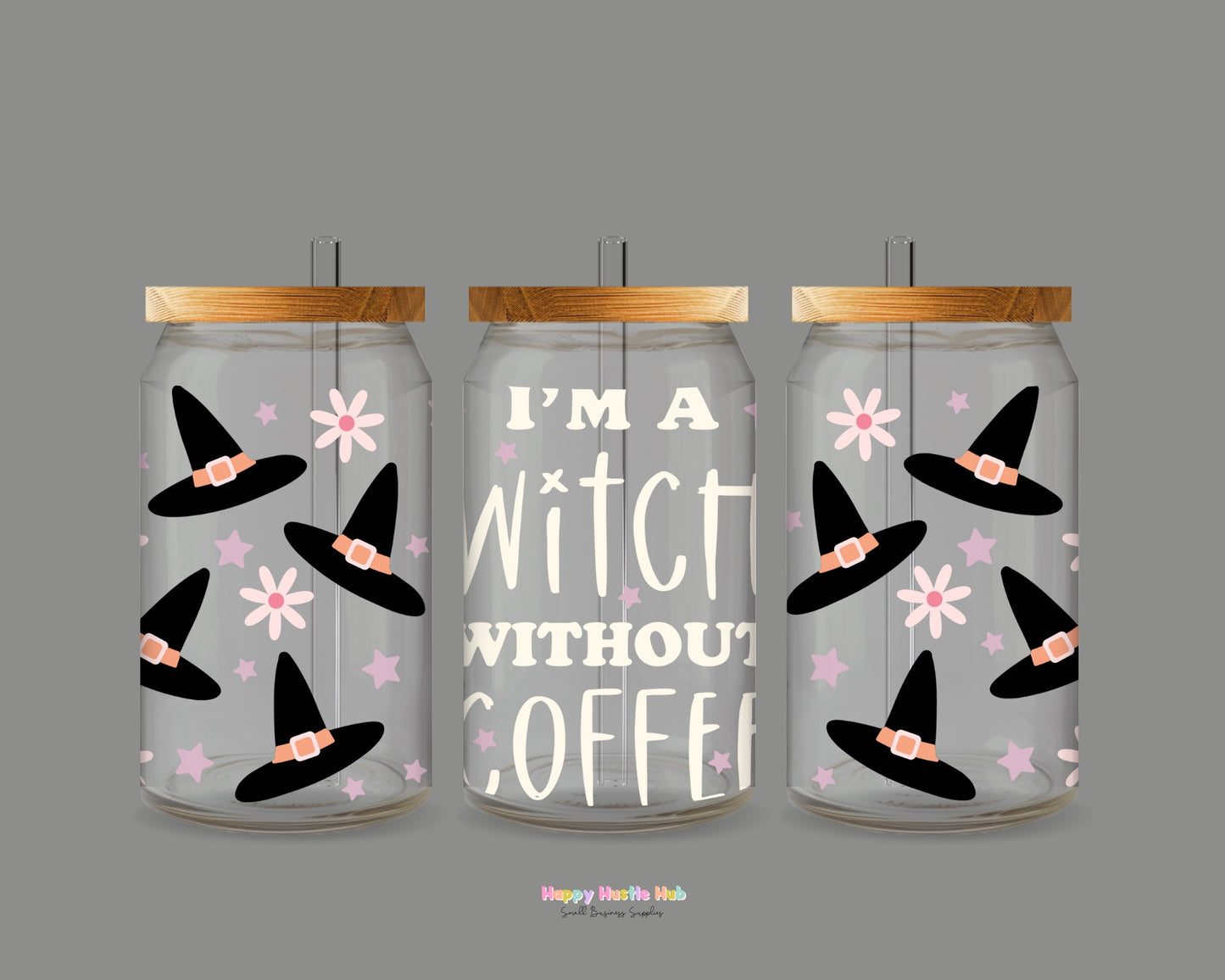 Witch Needs Coffee UV DTF Transfer