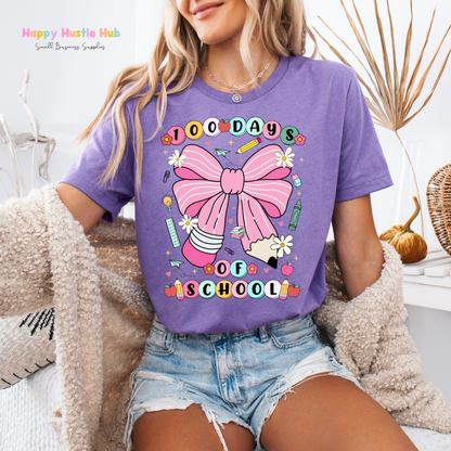 100 Days of School Bow DTF Transfer