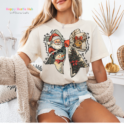 Festive Bow "It's the Most Wonderful Time Of The Year" DTF Transfer