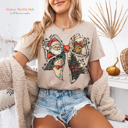 Festive Bow "It's the Most Wonderful Time Of The Year" DTF Transfer