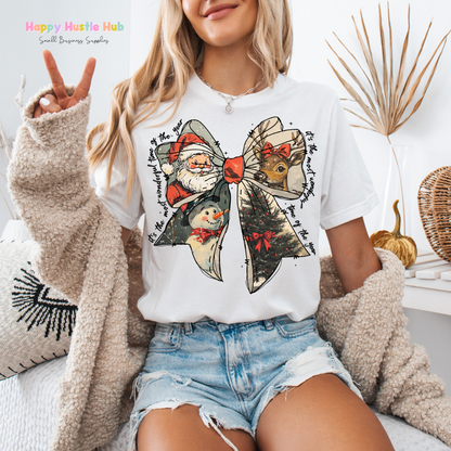 Festive Bow "It's the Most Wonderful Time Of The Year" DTF Transfer