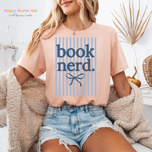 Book Nerd Striped DTF Transfer