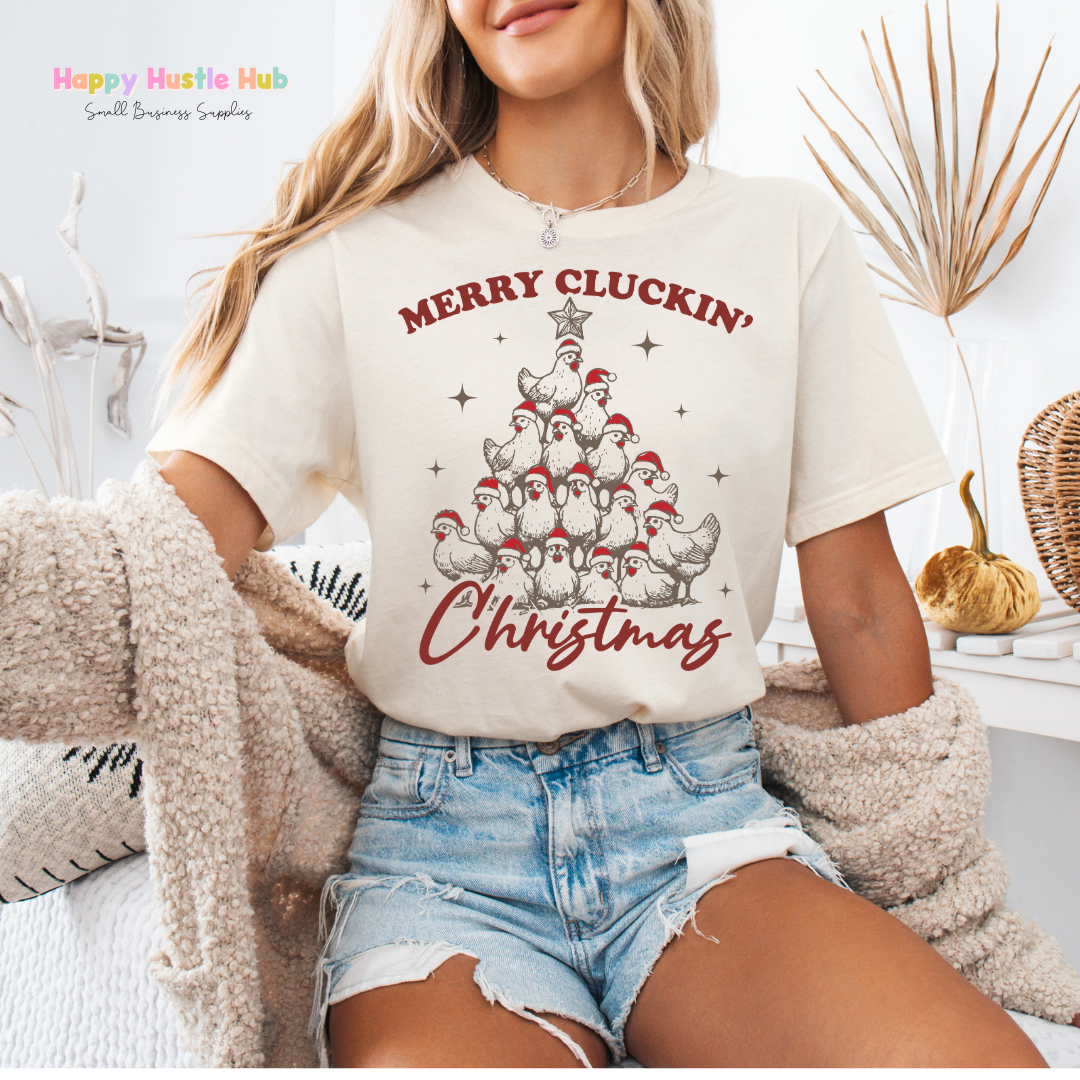 Merry Clucking Christmas DTF Transfer