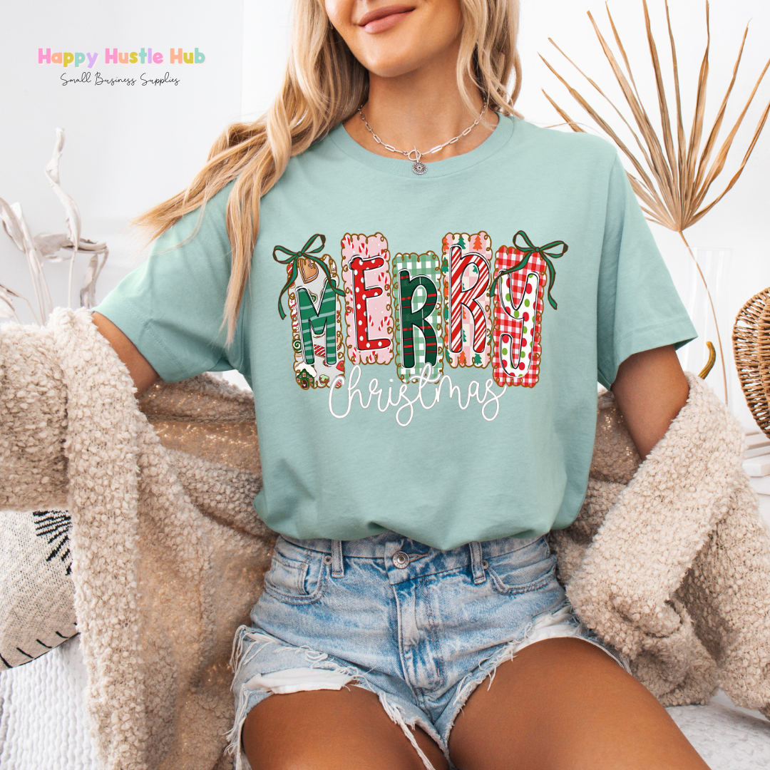 Merry Christmas Gift Tags DTF Transfer