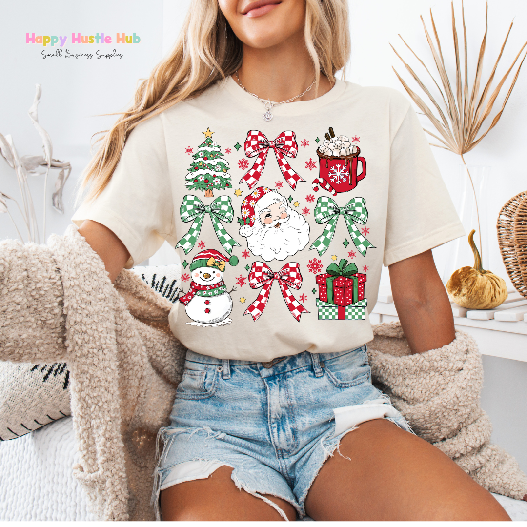 Christmas Bow Collage DTF Transfer