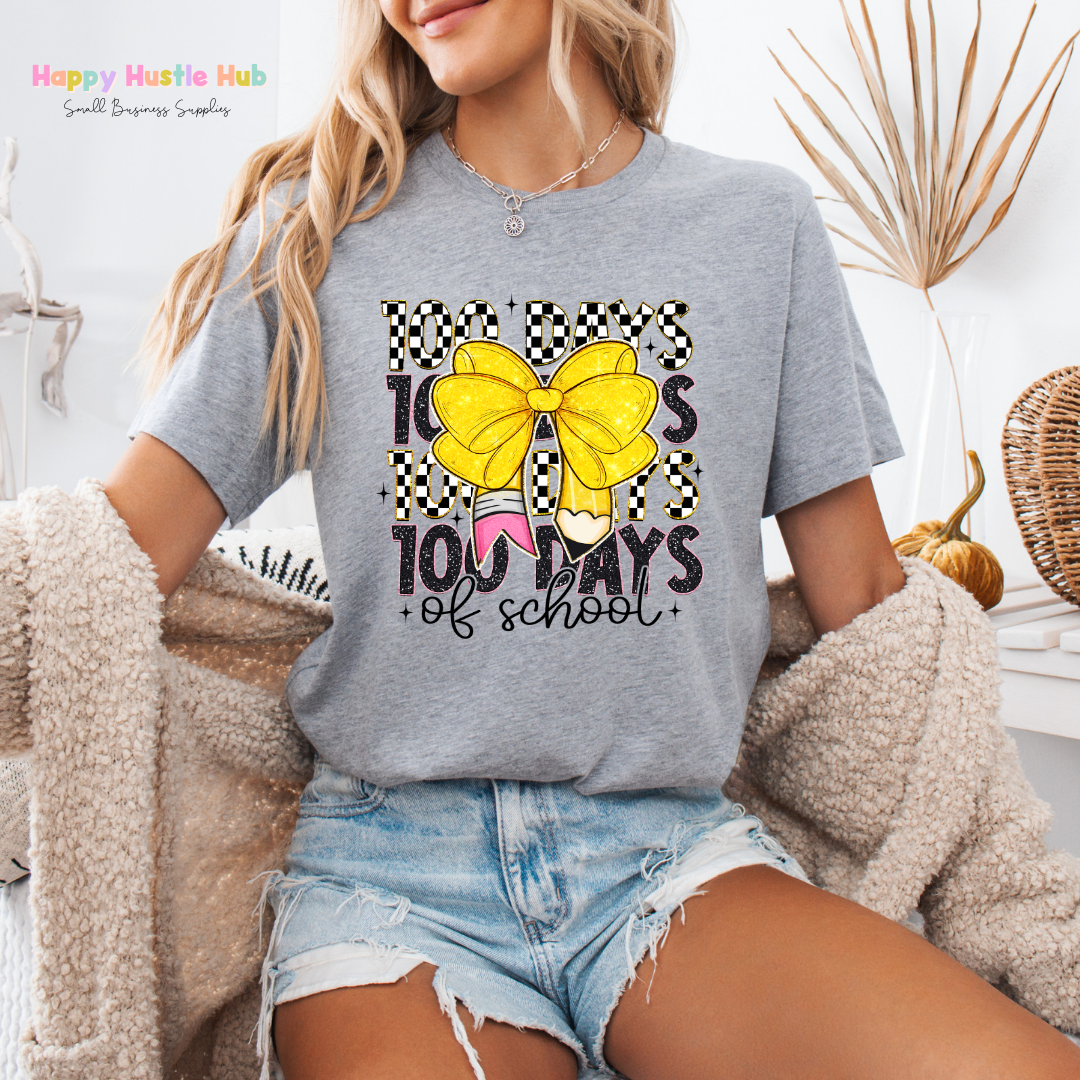 Checkered 100 Days of School DTF Transfer