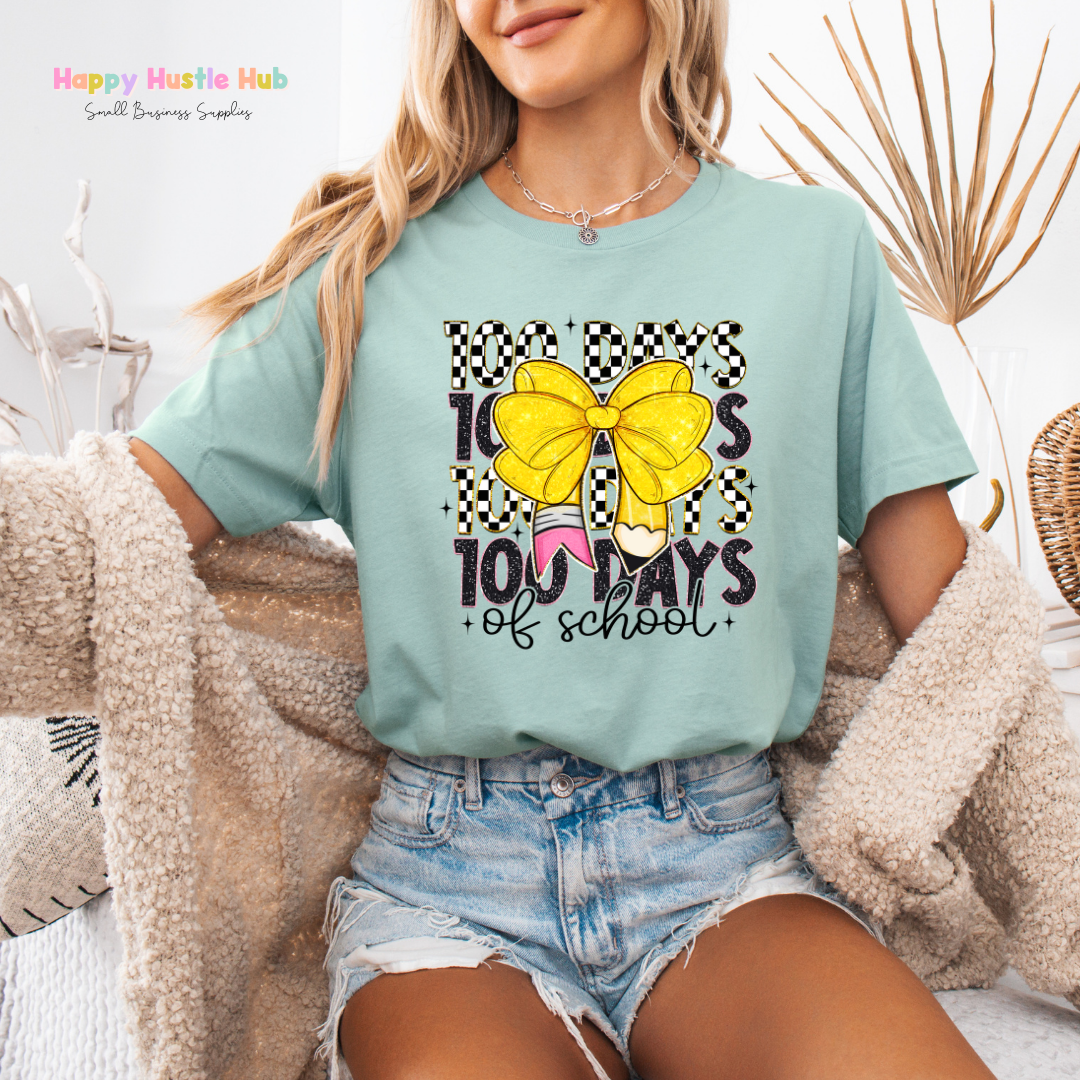 Checkered 100 Days of School DTF Transfer