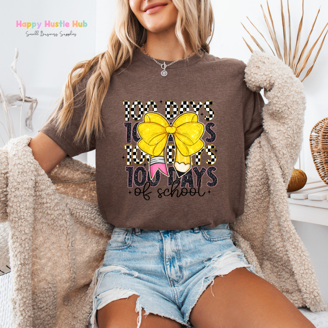 Checkered 100 Days of School DTF Transfer