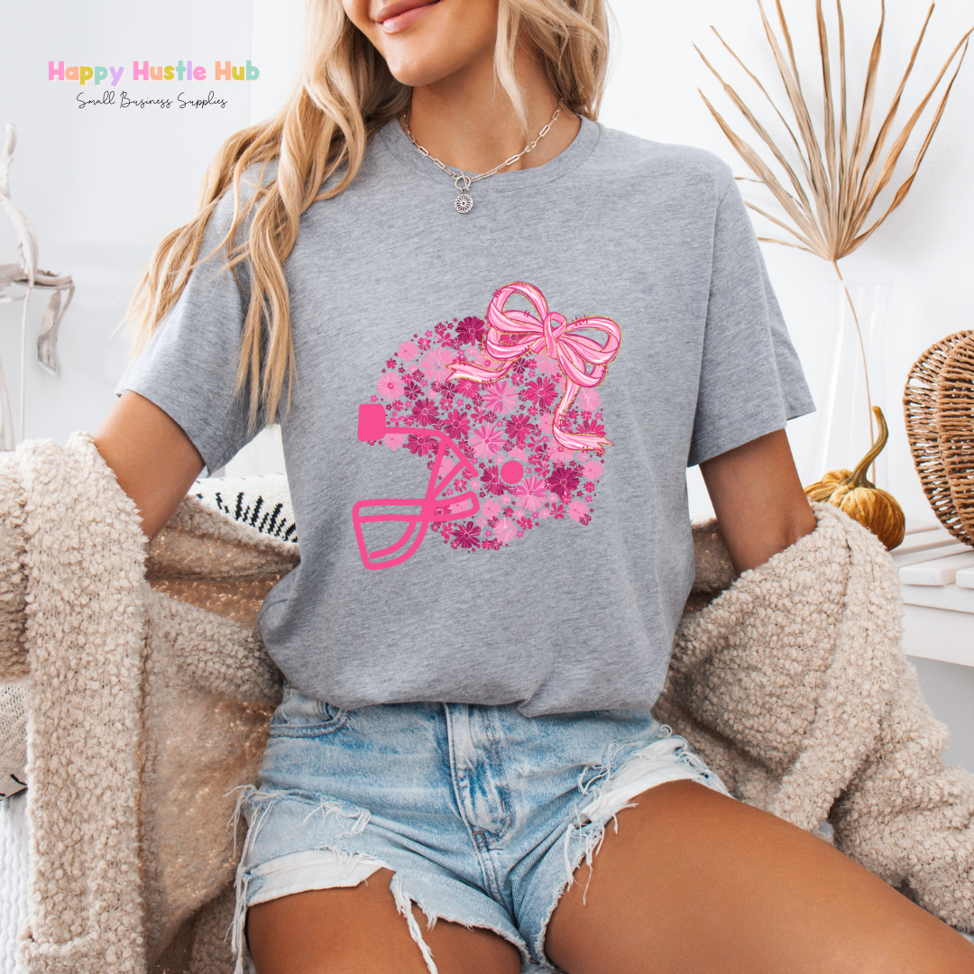 Pink Helmet DTF Transfer