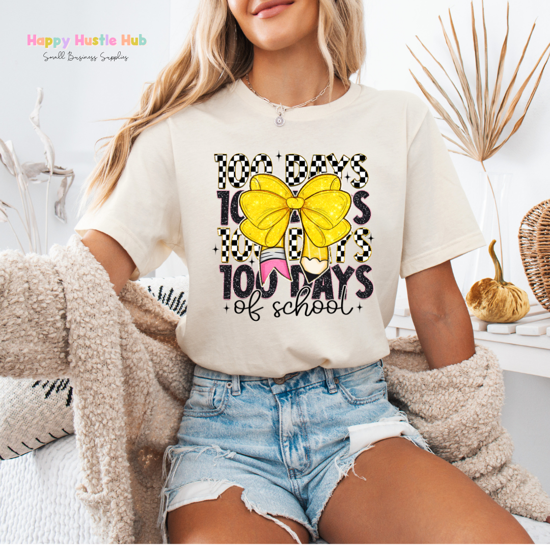 Checkered 100 Days of School DTF Transfer