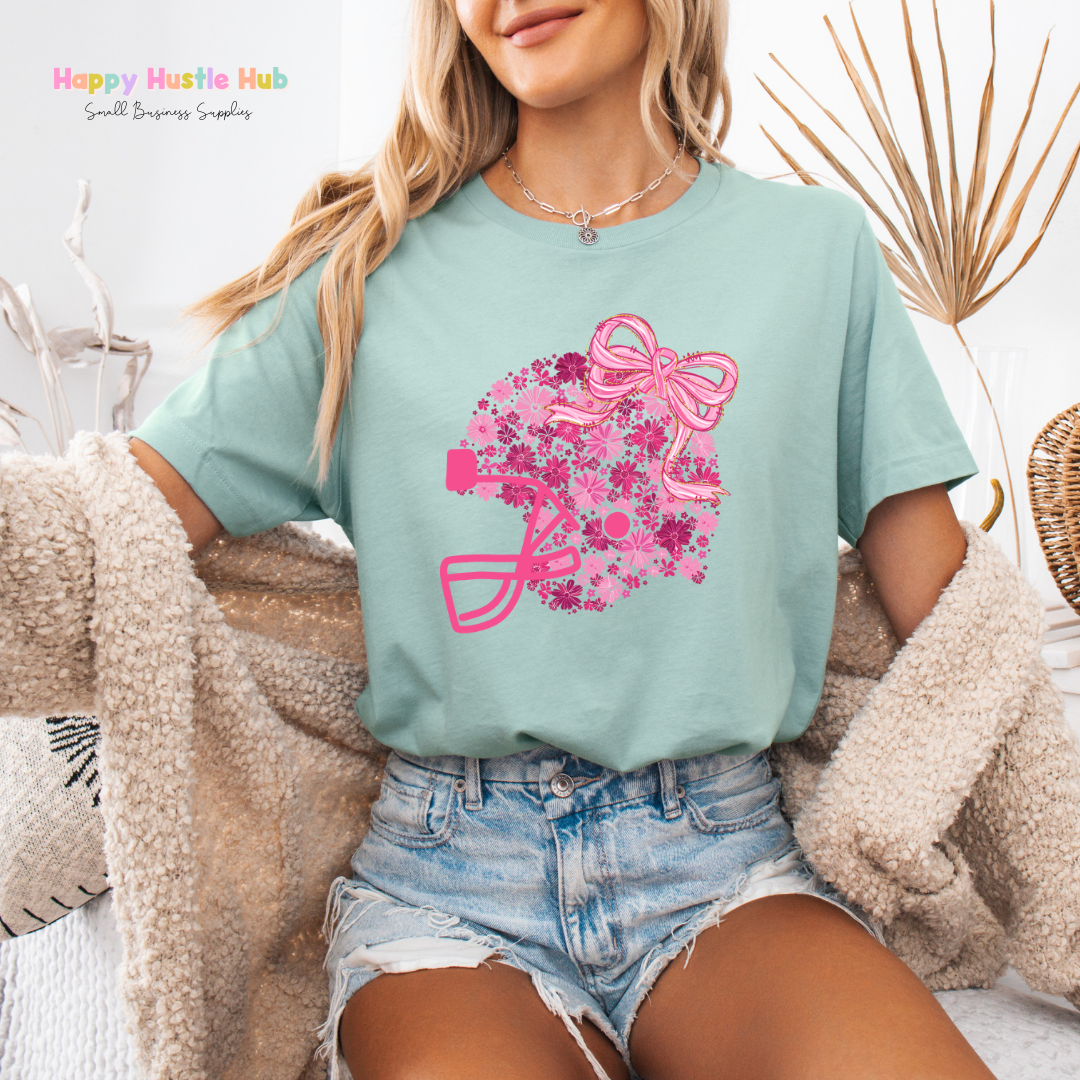 Pink Helmet DTF Transfer