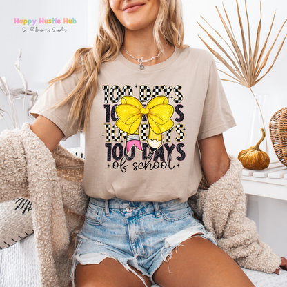 Checkered 100 Days of School DTF Transfer