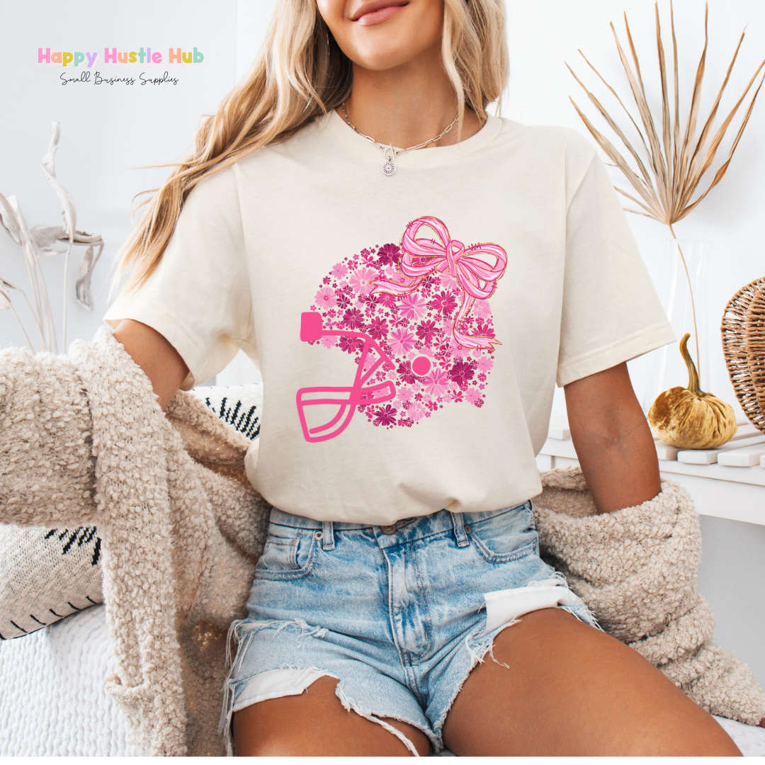 Pink Helmet DTF Transfer