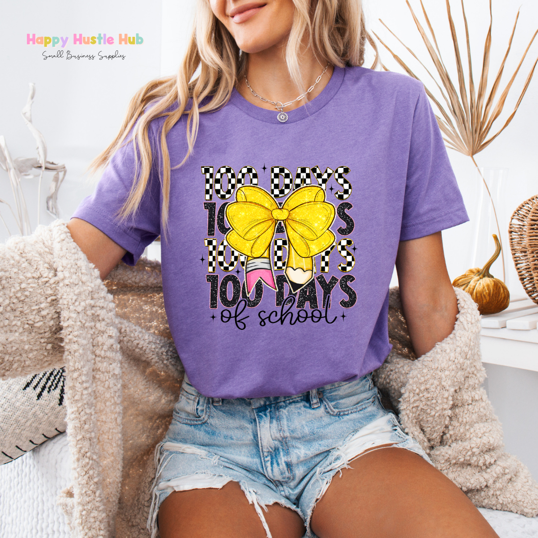 Checkered 100 Days of School DTF Transfer