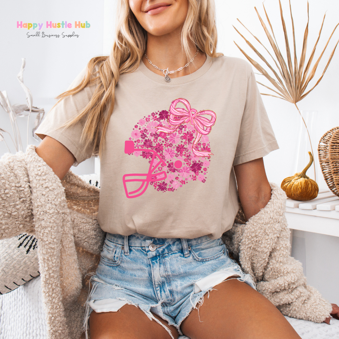 Pink Helmet DTF Transfer