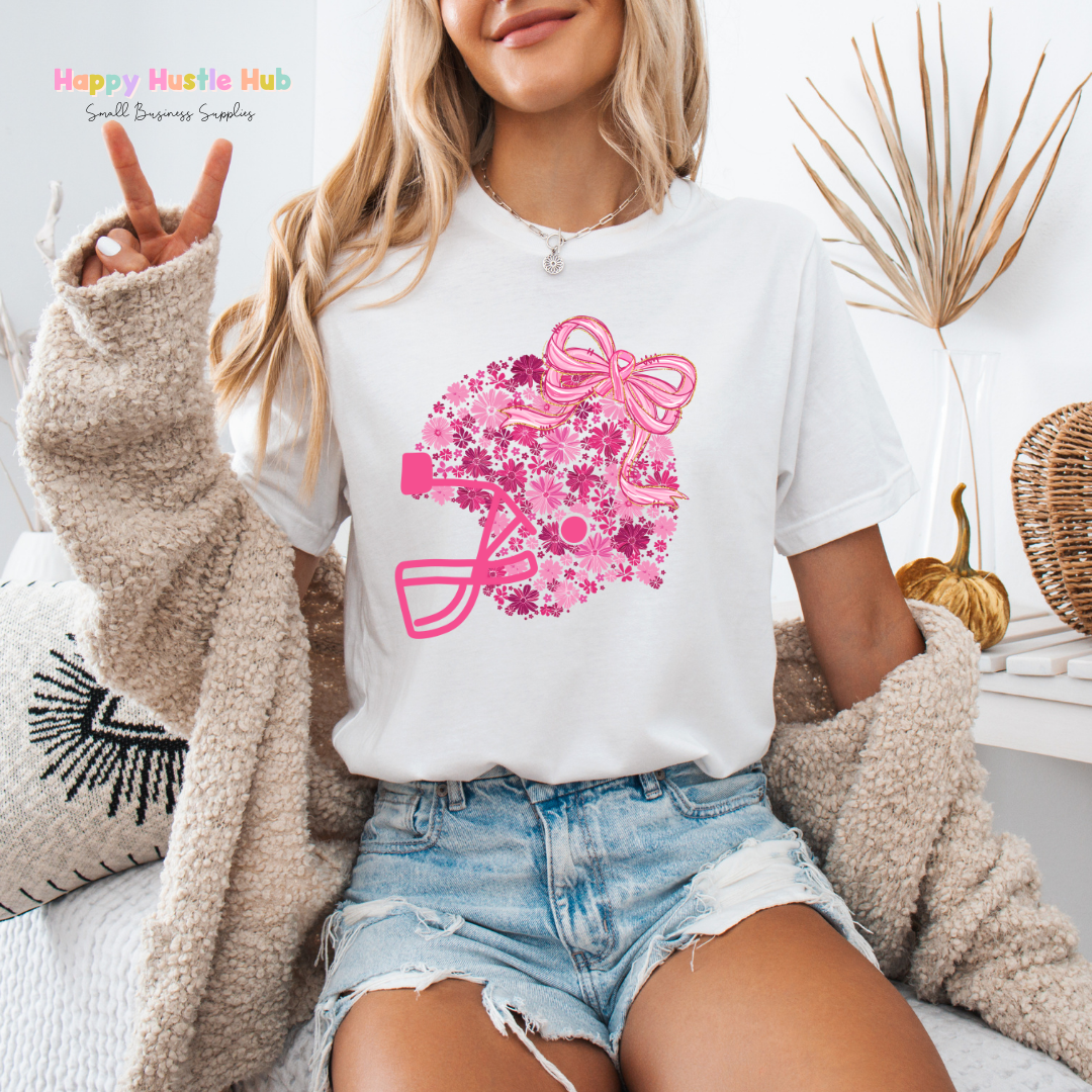 Pink Helmet DTF Transfer