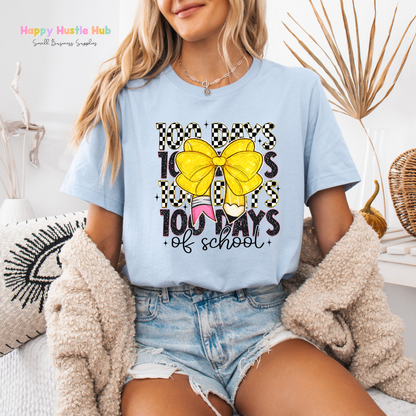 Checkered 100 Days of School DTF Transfer