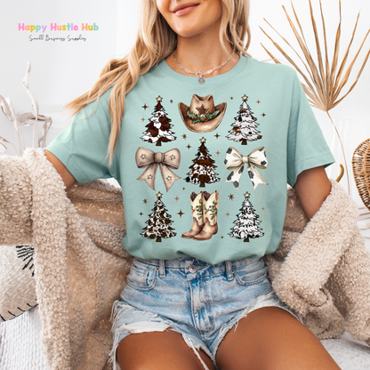 Western Christmas Collage DTF Transfer