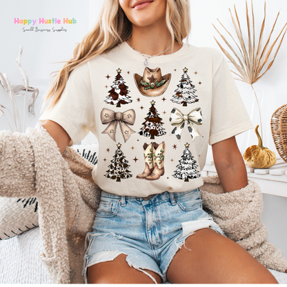 Western Christmas Collage DTF Transfer