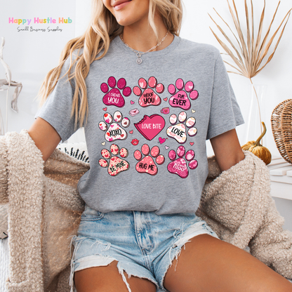 Paw Conversation Hearts DTF Transfer