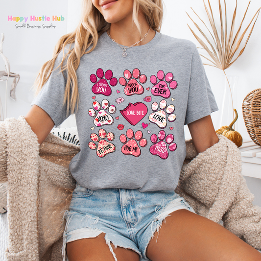 Paw Conversation Hearts DTF Transfer
