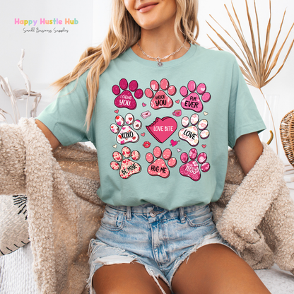 Paw Conversation Hearts DTF Transfer