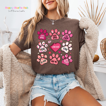 Paw Conversation Hearts DTF Transfer