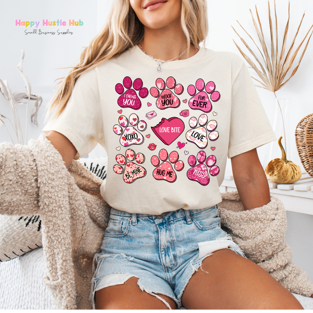 Paw Conversation Hearts DTF Transfer