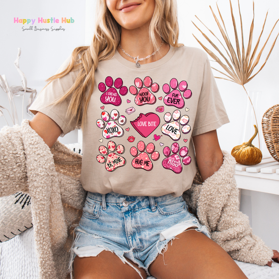 Paw Conversation Hearts DTF Transfer