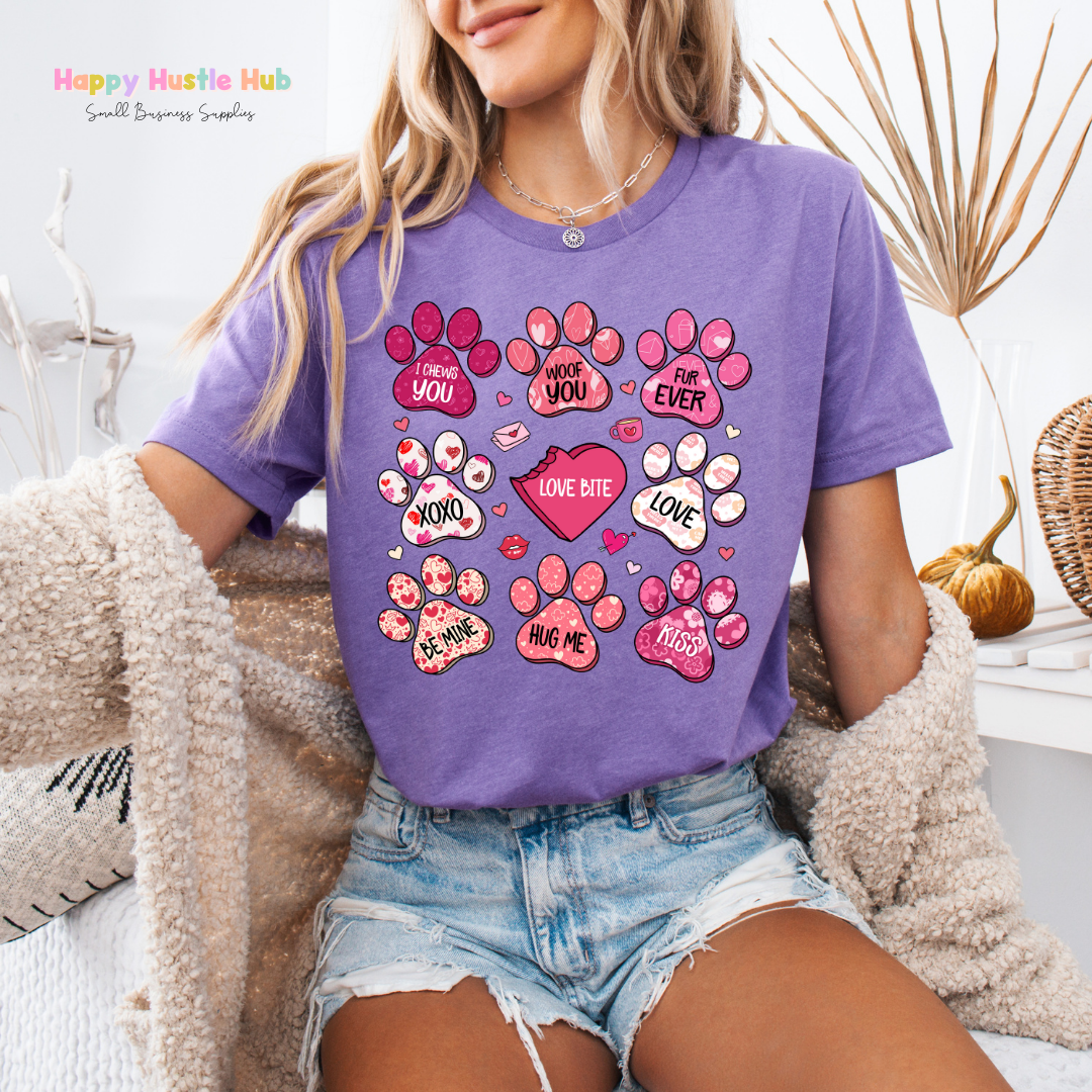 Paw Conversation Hearts DTF Transfer