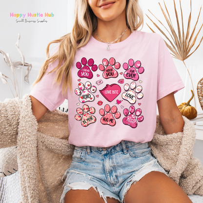 Paw Conversation Hearts DTF Transfer