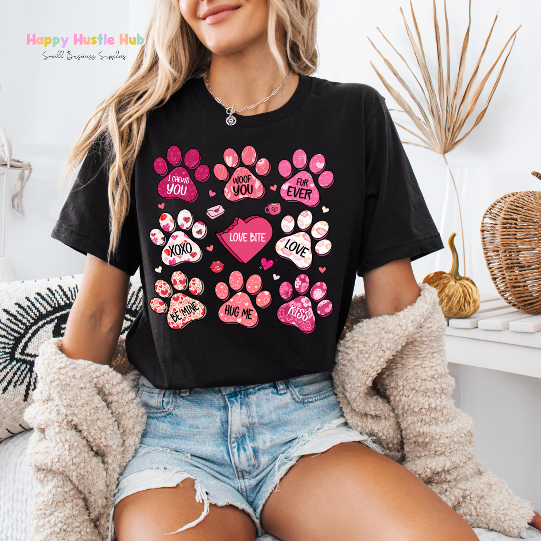 Paw Conversation Hearts DTF Transfer