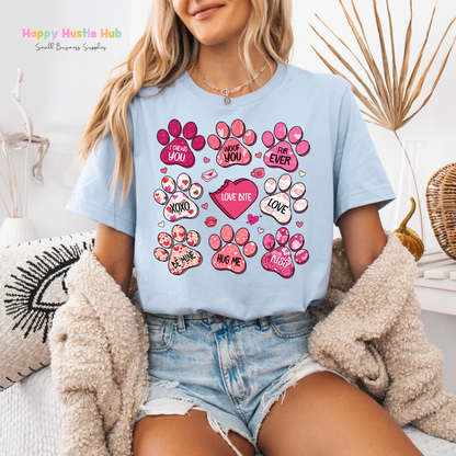 Paw Conversation Hearts DTF Transfer