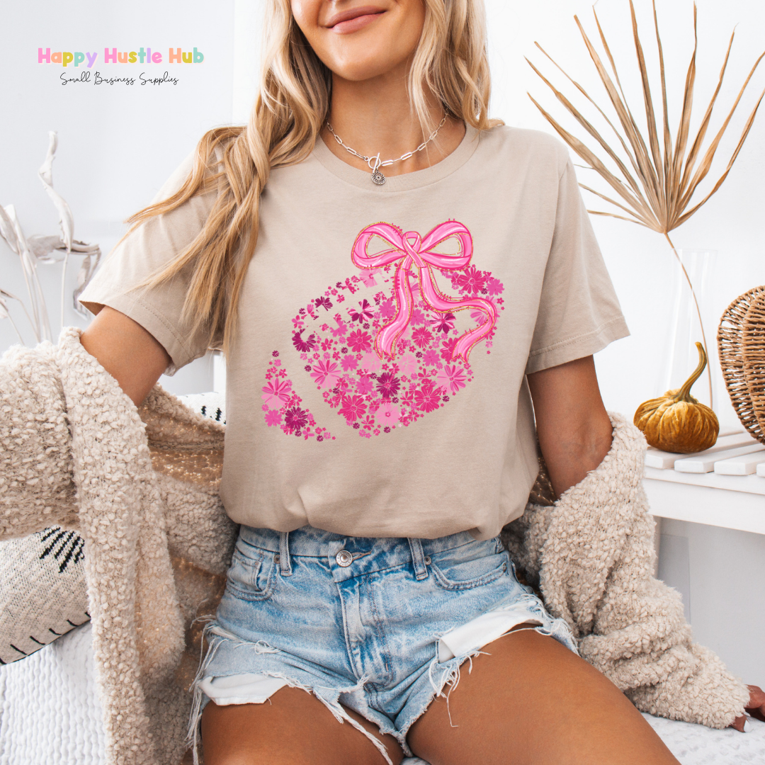 Pink Football DTF Transfer