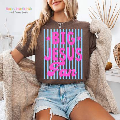 Big Jesus Fan Striped DTF Transfer