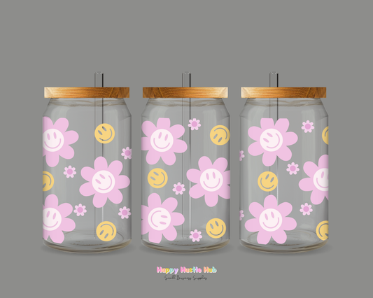 Smiley Daisies UV DTF Cup Wrap