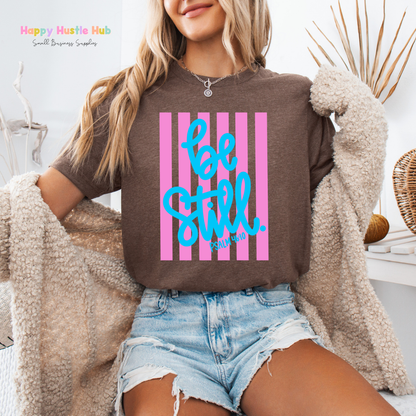Be Still Psalm 46:10 Striped DTF Transfer