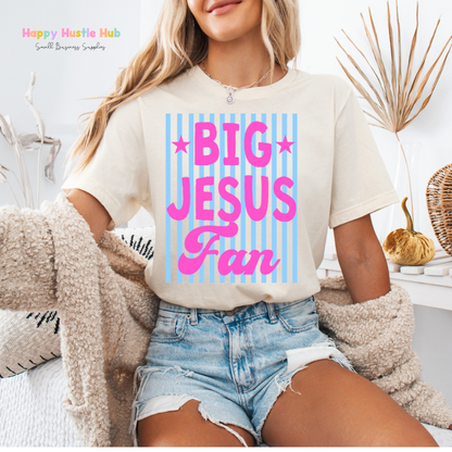 Big Jesus Fan Striped DTF Transfer