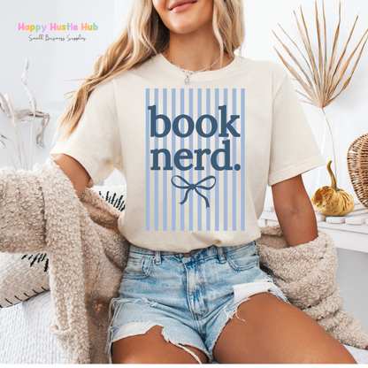 Book Nerd Striped DTF Transfer